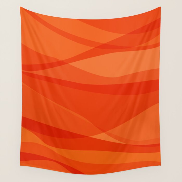 Modern Abstract Shapes in Orange Wall Tapestry Gallery Image 4