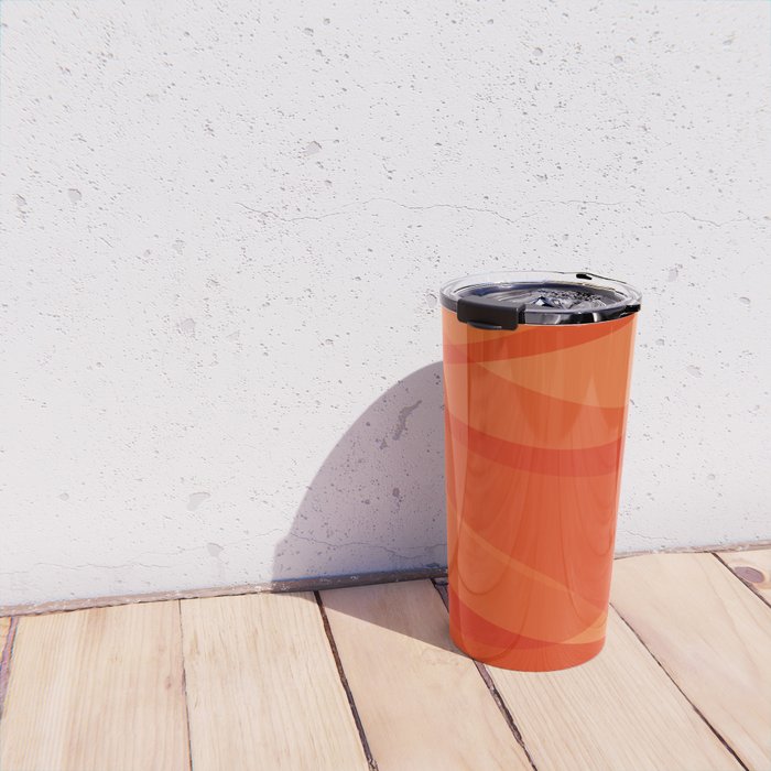 Modern Abstract Shapes in Orange Travel Mug Gallery Image 4