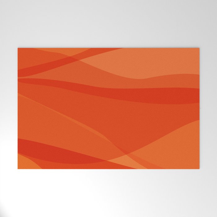 Modern Abstract Shapes in Orange Welcome Mat Gallery Image 1
