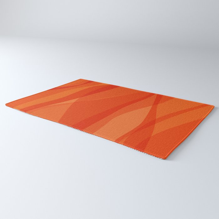 Modern Abstract Shapes in Orange Rug Gallery Image 3