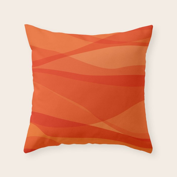 Modern Abstract Shapes in Orange Throw Pillow Gallery Image 6