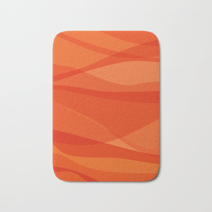 Modern Abstract Shapes in Orange Bath Mat Gallery Image 1
