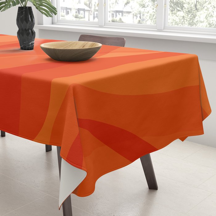 Modern Abstract Shapes in Orange Tablecloth Gallery Image 3
