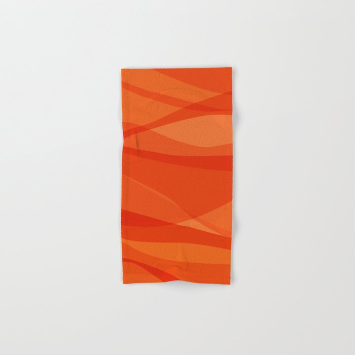 Modern Abstract Shapes in Orange Bath Towel Gallery Image 1