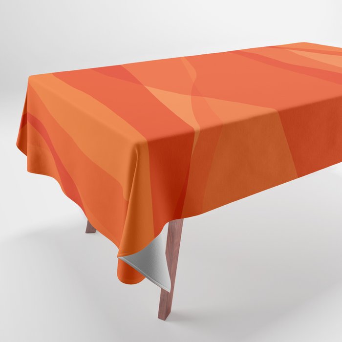 Modern Abstract Shapes in Orange Tablecloth Gallery Image 1