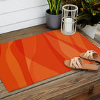 Modern Abstract Shapes in Orange Outdoor Rug Gallery Image 2