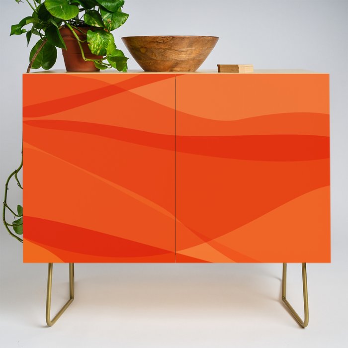 Modern Abstract Shapes in Orange Credenza Gallery Image 1
