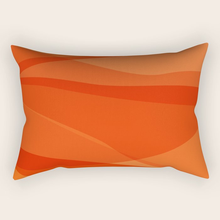 Modern Abstract Shapes in Orange Rectangular Pillow Gallery Image 2