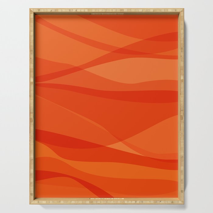 Modern Abstract Shapes in Orange Serving Tray Gallery Image 1