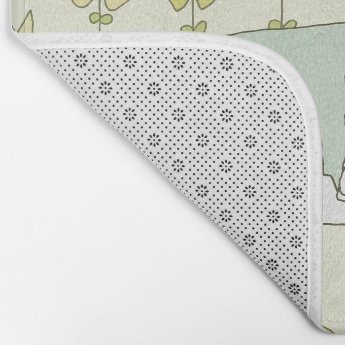 go with the flow flower power surf // retro surf art by surfy birdy Bath Mat Gallery Image 2