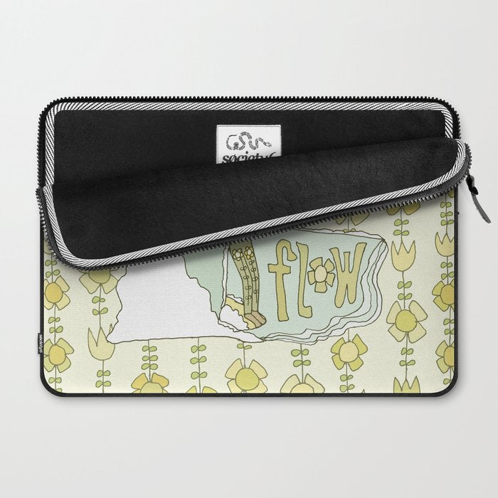 go with the flow flower power surf // retro surf art by surfy birdy Laptop Sleeve Gallery Image 2