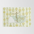 go with the flow flower power surf // retro surf art by surfy birdy Rug Gallery Image 2