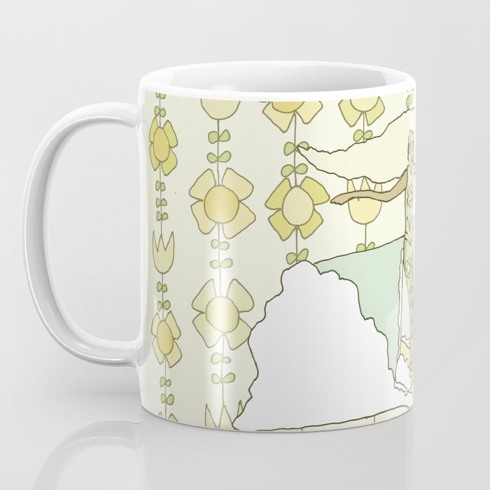 go with the flow flower power surf // retro surf art by surfy birdy Coffee Mug Gallery Image 3