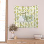 go with the flow flower power surf // retro surf art by surfy birdy Wall Tapestry Gallery Image 2