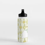 go with the flow flower power surf // retro surf art by surfy birdy Water Bottle Gallery Image 3