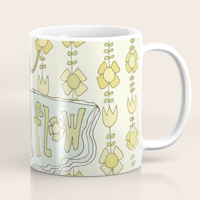 go with the flow flower power surf // retro surf art by surfy birdy Coffee Mug Gallery Image 1