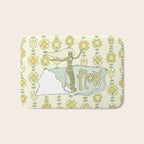 go with the flow flower power surf // retro surf art by surfy birdy Bath Mat Gallery Image 1