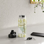 go with the flow flower power surf // retro surf art by surfy birdy Water Bottle Gallery Image 4