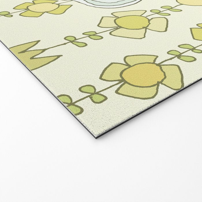 go with the flow flower power surf // retro surf art by surfy birdy Welcome Mat Gallery Image 2