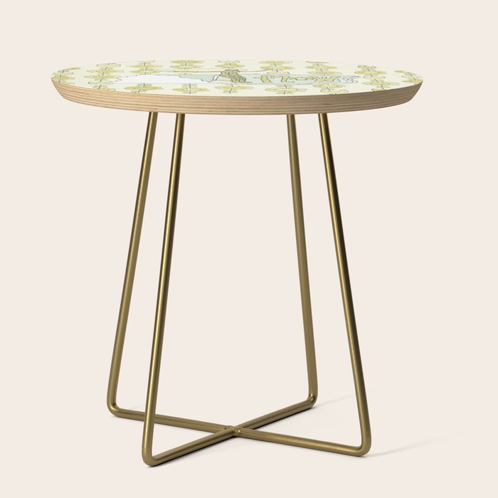 go with the flow flower power surf // retro surf art by surfy birdy Side Table Gallery Image 1