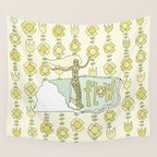 go with the flow flower power surf // retro surf art by surfy birdy Wall Tapestry Gallery Image 4