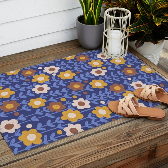 Navy blue Outdoor Rug Gallery Image 2