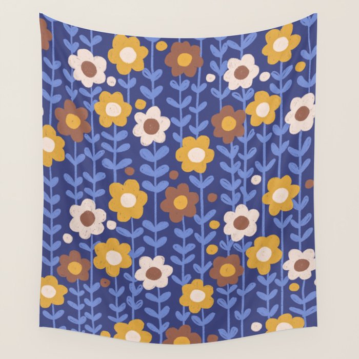 Navy blue Wall Tapestry Gallery Image 1