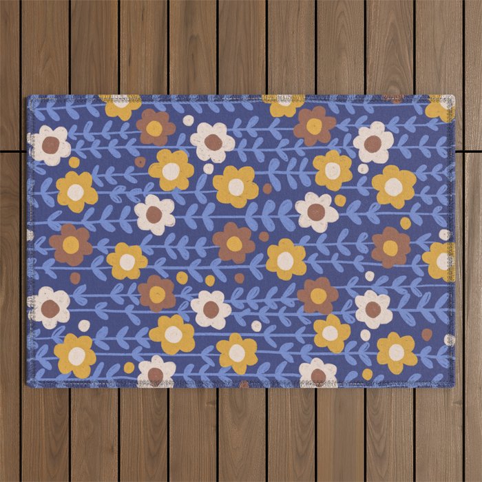 Navy blue Outdoor Rug Gallery Image 1