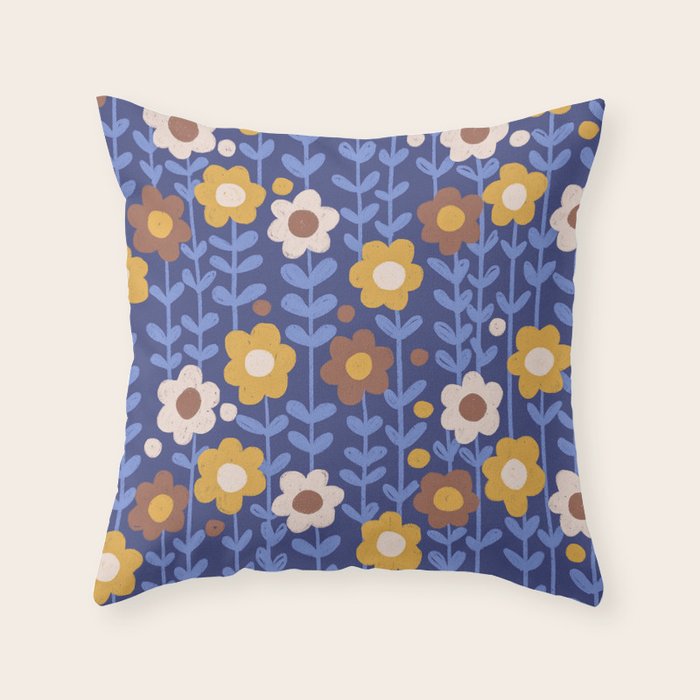 Navy blue Throw Pillow Gallery Image 1