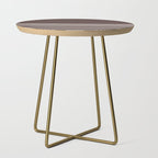 Ink Stripes Organic Minimalist Pattern Brown and Cream Side Table Gallery Image 1