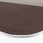 Ink Stripes Organic Minimalist Pattern Brown and Cream Bath Mat Gallery Image 3