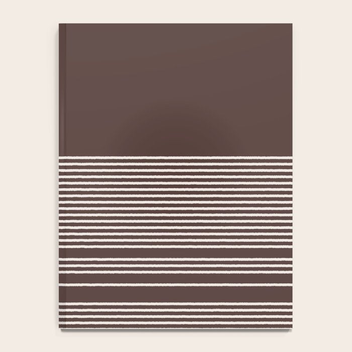 Ink Stripes Organic Minimalist Pattern Brown and Cream Notebook Gallery Image 4