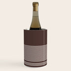 Ink Stripes Organic Minimalist Pattern Brown and Cream Wine Chiller Gallery Image 2