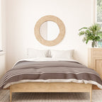 Ink Stripes Organic Minimalist Pattern Brown and Cream Duvet Cover Gallery Image 3