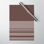 Ink Stripes Organic Minimalist Pattern Brown and Cream Wrapping Paper Gallery Image 1