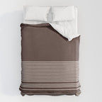 Ink Stripes Organic Minimalist Pattern Brown and Cream Duvet Cover Gallery Image 6