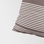 Ink Stripes Organic Minimalist Pattern Brown and Cream Pillow Sham Gallery Image 4