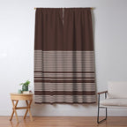 Ink Stripes Organic Minimalist Pattern Brown and Cream Window Curtain Gallery Image 5