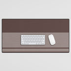 Ink Stripes Organic Minimalist Pattern Brown and Cream Desk Mat Gallery Image 1