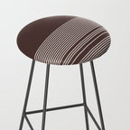 Ink Stripes Organic Minimalist Pattern Brown and Cream Stool Gallery Image 2