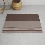 Ink Stripes Organic Minimalist Pattern Brown and Cream Rug Gallery Image 1