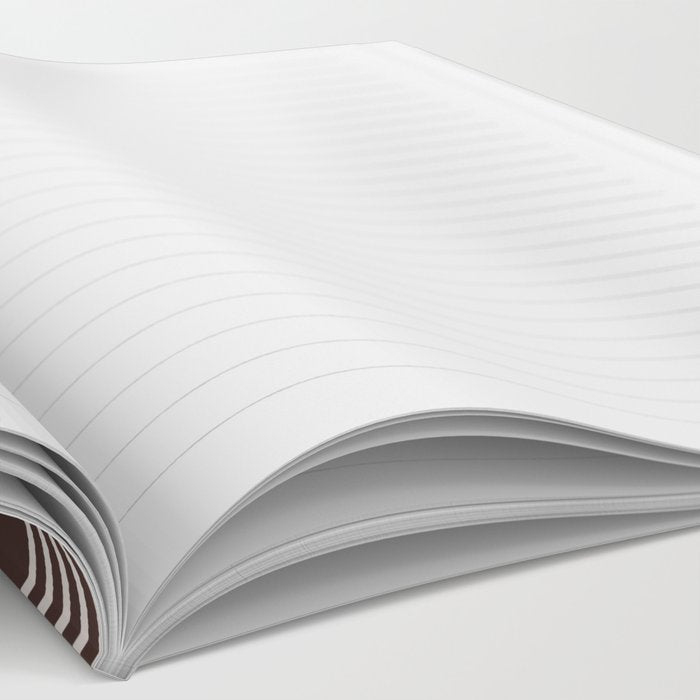 Ink Stripes Organic Minimalist Pattern Brown and Cream Notebook Gallery Image 2