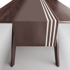 Ink Stripes Organic Minimalist Pattern Brown and Cream Table Runner Gallery Image 1