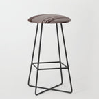 Ink Stripes Organic Minimalist Pattern Brown and Cream Stool Gallery Image 1