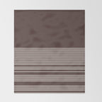Ink Stripes Organic Minimalist Pattern Brown and Cream Throw Blanket Gallery Image 2