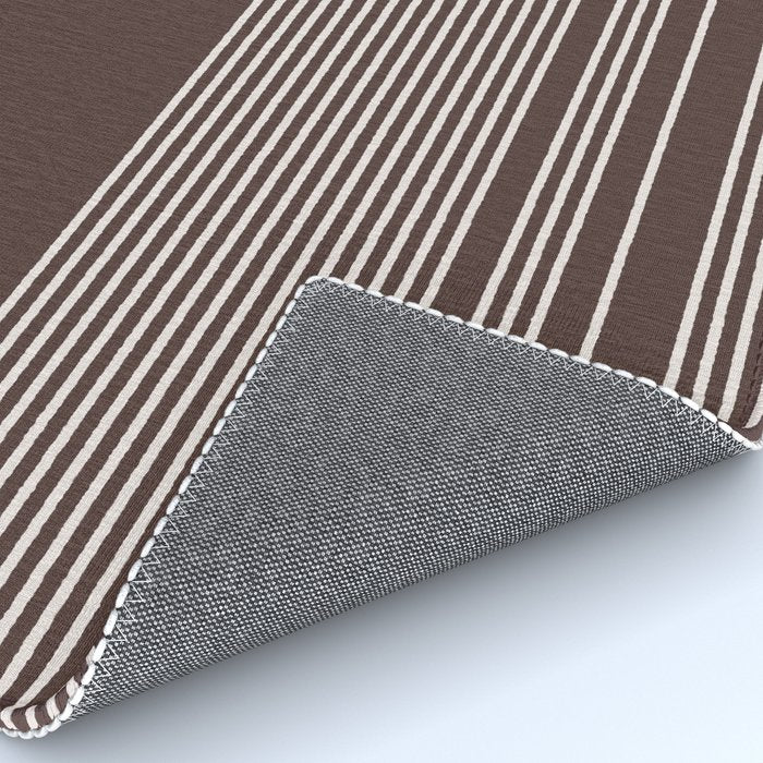 Ink Stripes Organic Minimalist Pattern Brown and Cream Rug Gallery Image 4