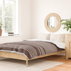 Ink Stripes Organic Minimalist Pattern Brown and Cream Duvet Cover Gallery Image 2
