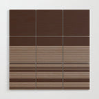 Ink Stripes Organic Minimalist Pattern Brown and Cream Wood Wall Art Gallery Image 1