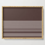 Ink Stripes Organic Minimalist Pattern Brown and Cream Serving Tray Gallery Image 1