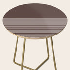 Ink Stripes Organic Minimalist Pattern Brown and Cream Side Table Gallery Image 2